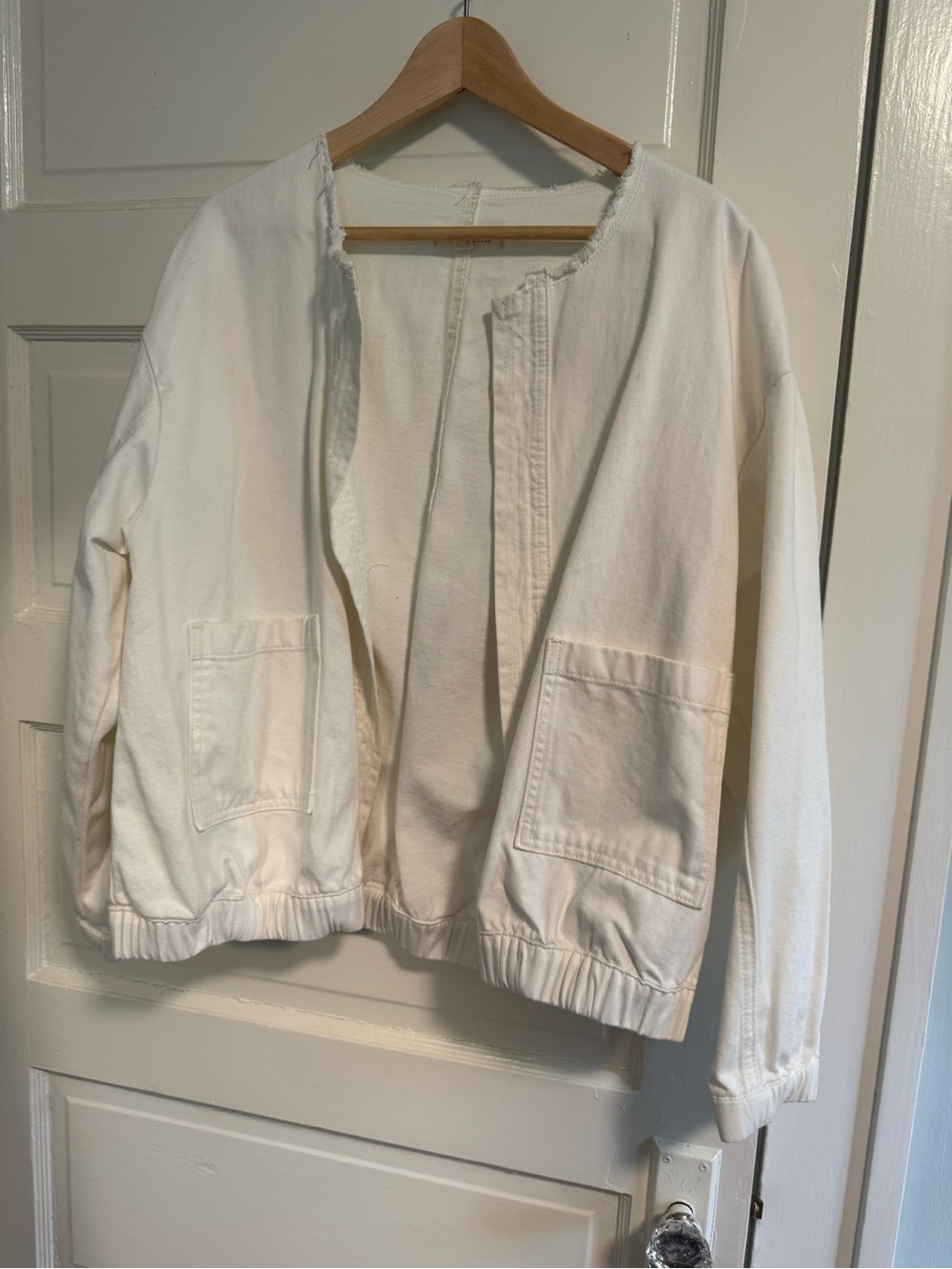 Women's Cream Casual Open-Front Jacket